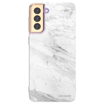 Picasee silikónový prehľadný obal pre Samsung Galaxy S21+ 5G G996F - White marble