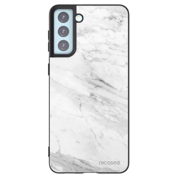 Picasee silikónový čierny obal pre Samsung Galaxy S21+ 5G G996F - White marble