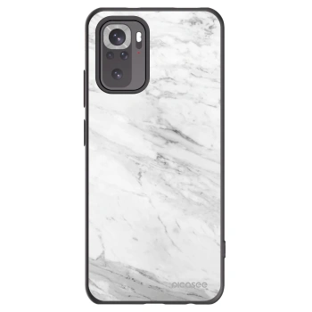 Picasee silikónový čierny obal pre Xiaomi Redmi Note 10 - White marble