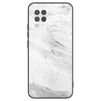 Picasee silikónový čierny obal pre Samsung Galaxy A42 A426B - White marble