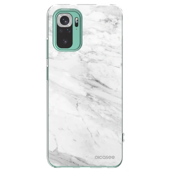 Picasee silikónový prehľadný obal pre Xiaomi Redmi Note 10 Pro - White marble