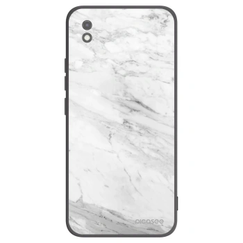 Picasee silikónový čierny obal pre Xiaomi Redmi 9AT - White marble