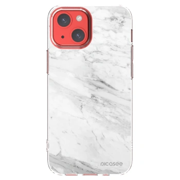 Picasee silikónový prehľadný obal pre Apple iPhone 13 mini - White marble
