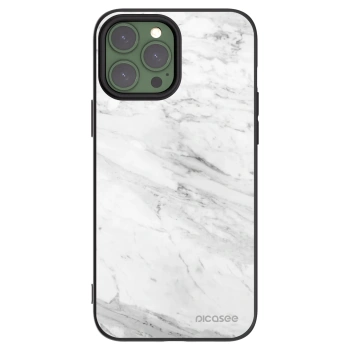 Picasee silikónový čierny obal pre Apple iPhone 13 Pro Max - White marble