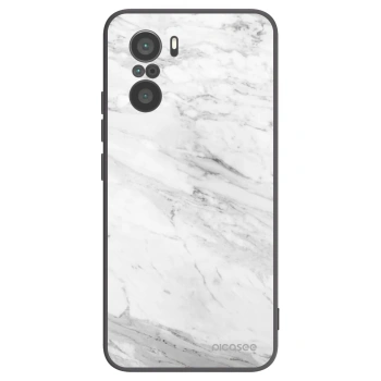 Picasee silikónový čierny obal pre Xiaomi Poco F3 - White marble