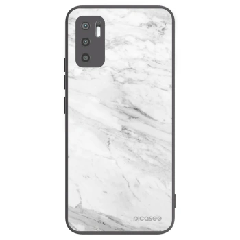 Picasee silikónový čierny obal pre Xiaomi Redmi Note 10 5G - White marble