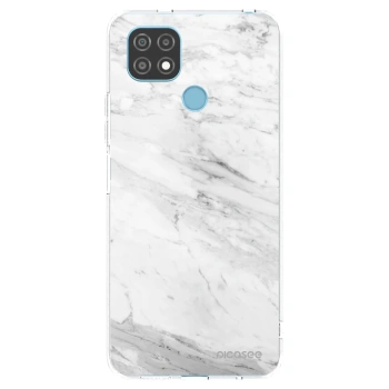 Picasee silikónový prehľadný obal pre Realme C21 - White marble
