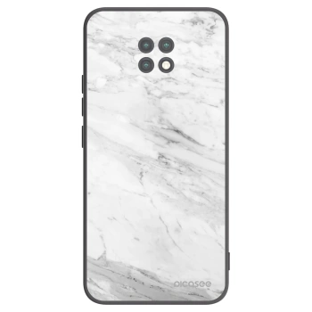 Picasee silikónový čierny obal pre Xiaomi Redmi Note 9T - White marble