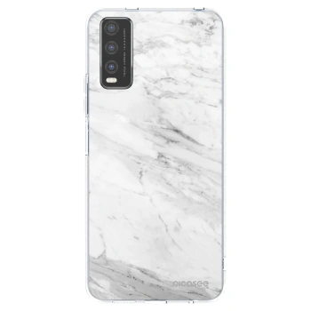 Picasee silikónový prehľadný obal pre Vivo Y20s - White marble