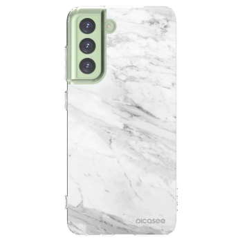 Picasee silikónový prehľadný obal pre Samsung Galaxy S21 FE 5G - White marble