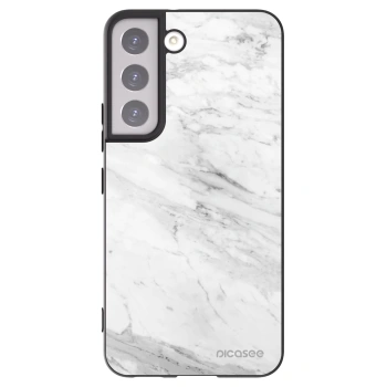 Picasee silikónový čierny obal pre Samsung Galaxy S22 5G - White marble