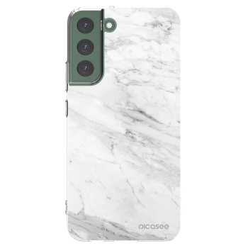 Picasee silikónový prehľadný obal pre Samsung Galaxy S22+ 5G - White marble