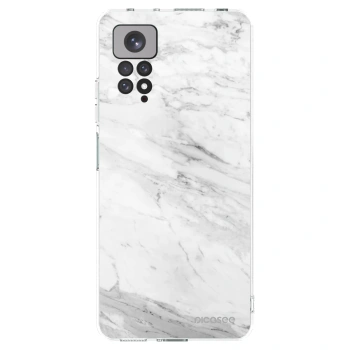 Picasee silikónový prehľadný obal pre Xiaomi Redmi Note 11S 4G - White marble