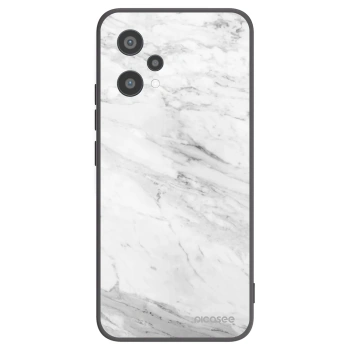 Picasee silikónový čierny obal pre Realme 9 Pro 5G - White marble