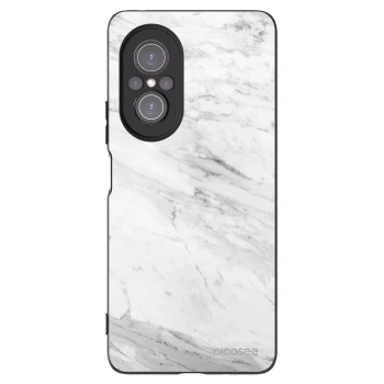 Picasee silikónový čierny obal pre Huawei Nova 9 SE - White marble
