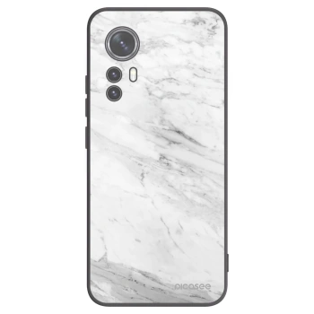 Picasee silikónový čierny obal pre Xiaomi 12 - White marble