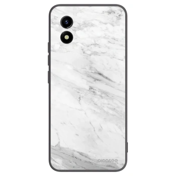 Picasee silikónový čierny obal pre Vivo Y01 - White marble