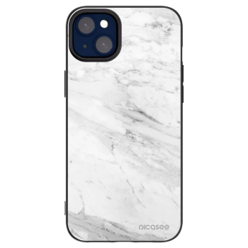 Picasee silikónový čierny obal pre Apple iPhone 14 Plus - White marble