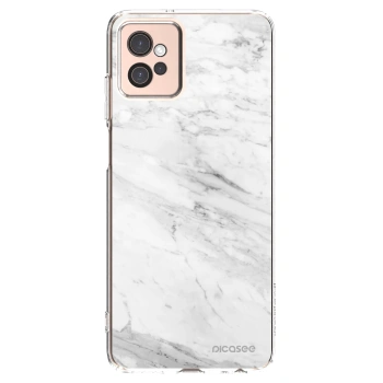 Picasee silikónový prehľadný obal pre Motorola Moto G32 - White marble