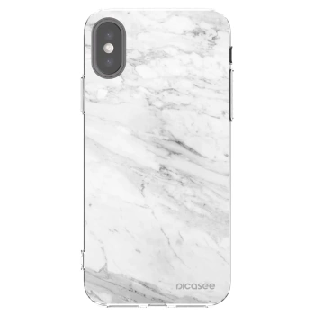 Picasee silikónový prehľadný obal pre Apple iPhone X/XS - White marble