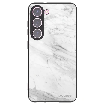 Picasee silikónový čierny obal pre Samsung Galaxy S23 5G - White marble