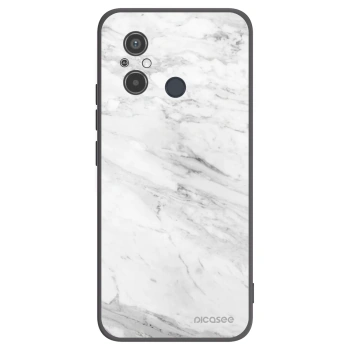 Picasee silikónový čierny obal pre Xiaomi Redmi 12C - White marble