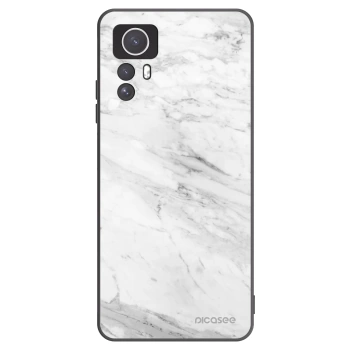 Picasee silikónový čierny obal pre Xiaomi Redmi Note 12S - White marble