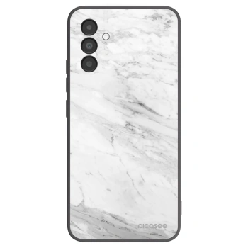 Picasee silikónový čierny obal pre Samsung Galaxy A04s A047F - White marble