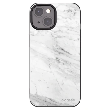 Picasee silikónový čierny obal pre Apple iPhone 15 - White marble