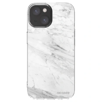 Picasee silikónový prehľadný obal pre Apple iPhone 15 - White marble