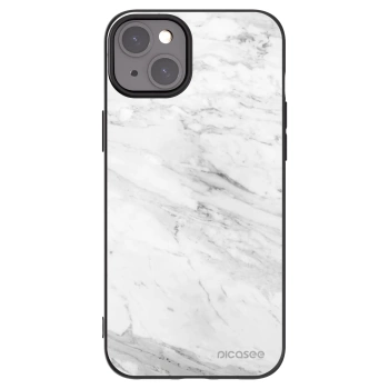Picasee silikónový čierny obal pre Apple iPhone 15 Plus - White marble