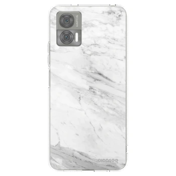 Picasee silikónový prehľadný obal pre Motorola Edge 30 Neo - White marble