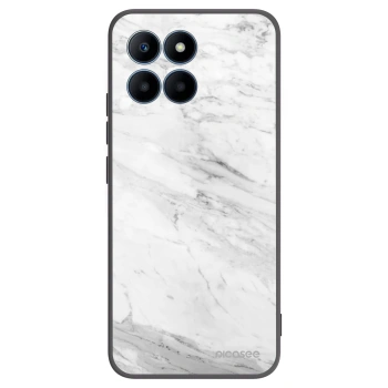 Picasee silikónový čierny obal pre Honor 70 Lite - White marble