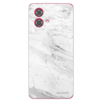 Picasee silikónový prehľadný obal pre Motorola Moto G84 5G - White marble