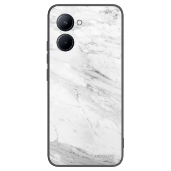Picasee silikónový čierny obal pre Realme C33 (2023) - White marble