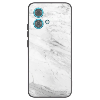 Picasee silikónový čierny obal pre Motorola Edge 40 Neo - White marble