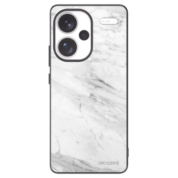 Picasee silikónový čierny obal pre Xiaomi Redmi Note 13 Pro+ 5G - White marble