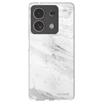 Picasee silikónový prehľadný obal pre Xiaomi Redmi Note 13 4G - White marble