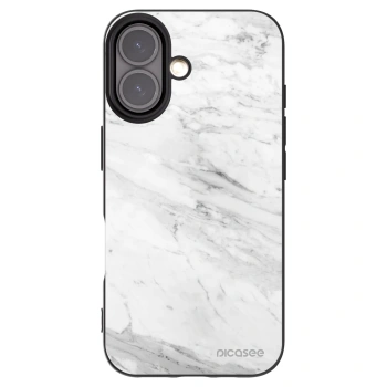 Picasee silikónový čierny obal pre Apple iPhone 16 - White marble