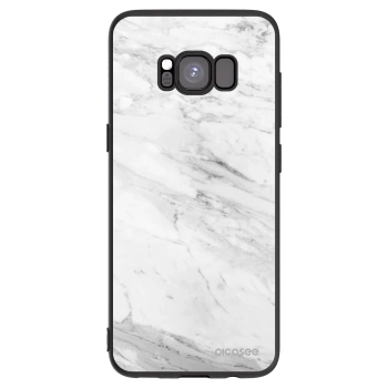 Picasee silikónový čierny obal pre Samsung Galaxy S8 G950F - White marble