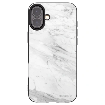 Picasee silikónový čierny obal pre Apple iPhone 16 Plus - White marble