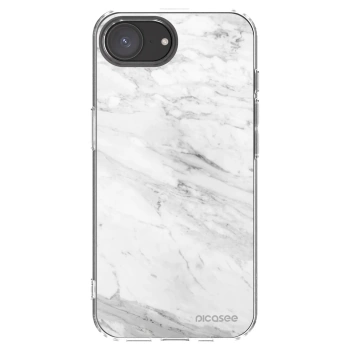 Picasee silikónový prehľadný obal pre Apple iPhone 16e - White marble