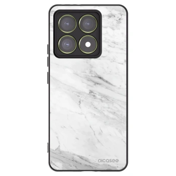 Picasee silikónový čierny obal pre Xiaomi 14T - White marble
