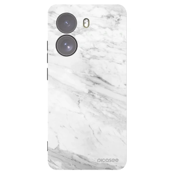 Picasee silikónový čierny obal pre Xiaomi Poco X7 - White marble