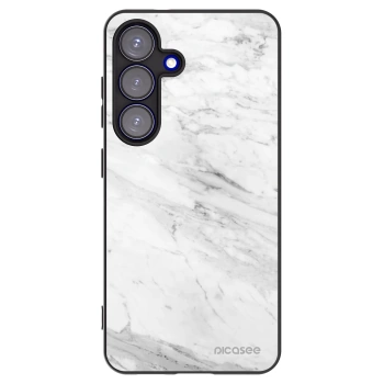 Picasee silikónový čierny obal pre Samsung Galaxy S25 5G - White marble