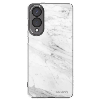 Picasee silikónový prehľadný obal pre Samsung Galaxy S25 Edge 5G - White marble
