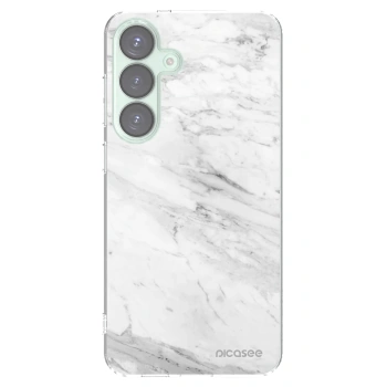 Picasee silikónový prehľadný obal pre Samsung Galaxy S25+ 5G - White marble