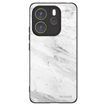 Picasee silikónový čierny obal pre Xiaomi Redmi Note 14 4G - White marble
