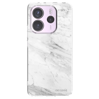 Picasee silikónový prehľadný obal pre Xiaomi Redmi Note 14 4G - White marble