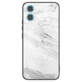 Picasee silikónový čierny obal pre Motorola Moto G34 5G - White marble